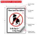 Please Leave Your Address - So My Dog Can Poop Aluminum Sign (9" x 12")-2