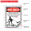 Dog Waste - It's The Law Dog Poop Sign (9" x 12")-2