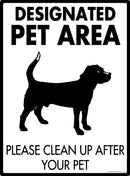 Designated Pet Area Exterior Aluminum Dog Pooping Sign