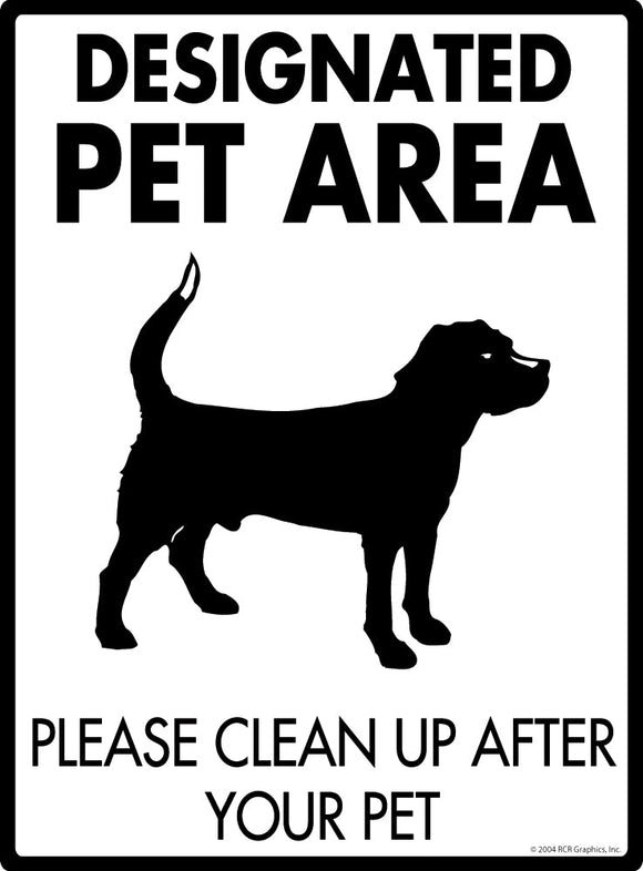 Designated Pet Area Exterior Aluminum Dog Pooping Sign