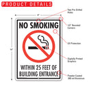 No Smoking Within 25 Feet Of Building Entrance Sign (9" x 12")-2