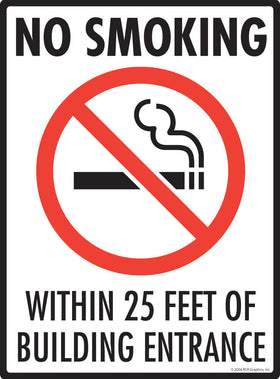 No Smoking Building Entrance Sign