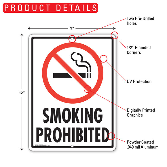 Smoking Prohibited Sign (9" x 12")