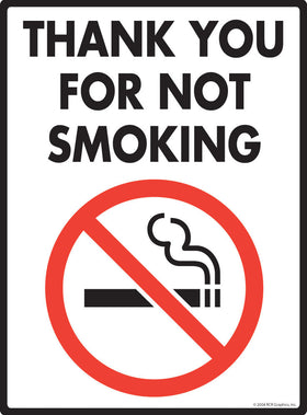 Thank You for Not Smoking Sign