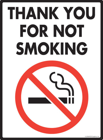 Thank You for Not Smoking Sign