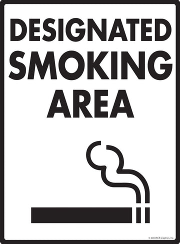 Designated Smoking Area Sign