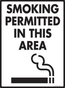Smoking Permitted in This Area Sign