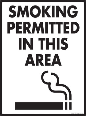 Smoking Permitted in This Area Sign