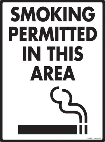 Smoking Permitted in This Area Sign