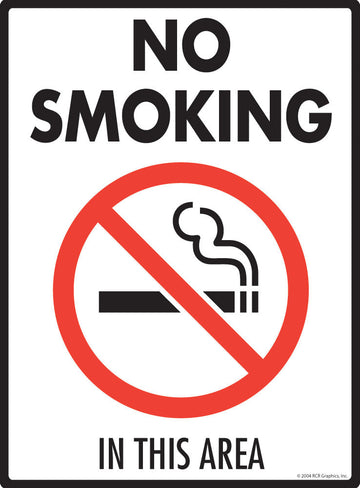No Smoking in This Area Sign