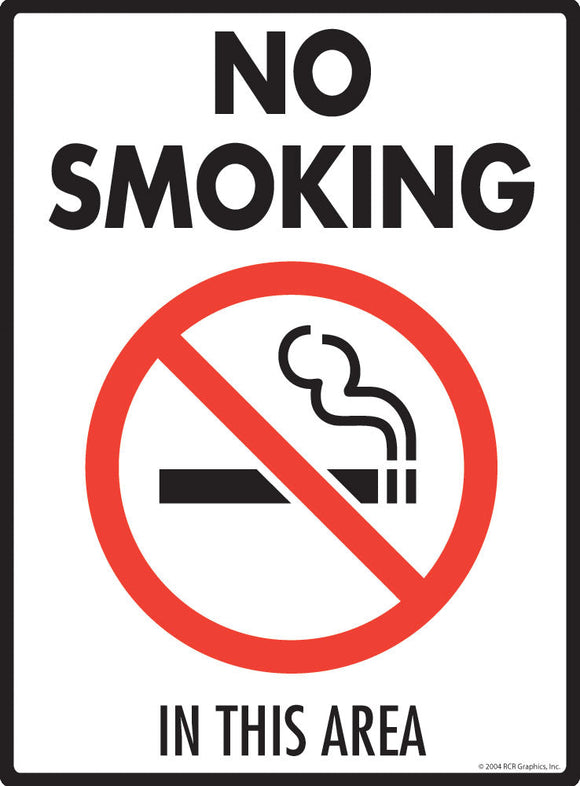 No Smoking in This Area Sign