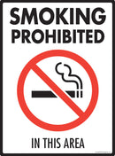 Smoking Prohibited in This Area Sign