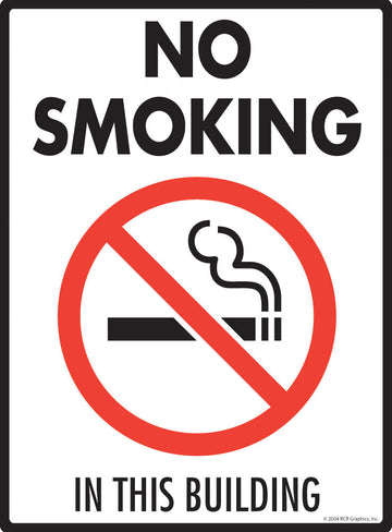 No Smoking in This Building Sign