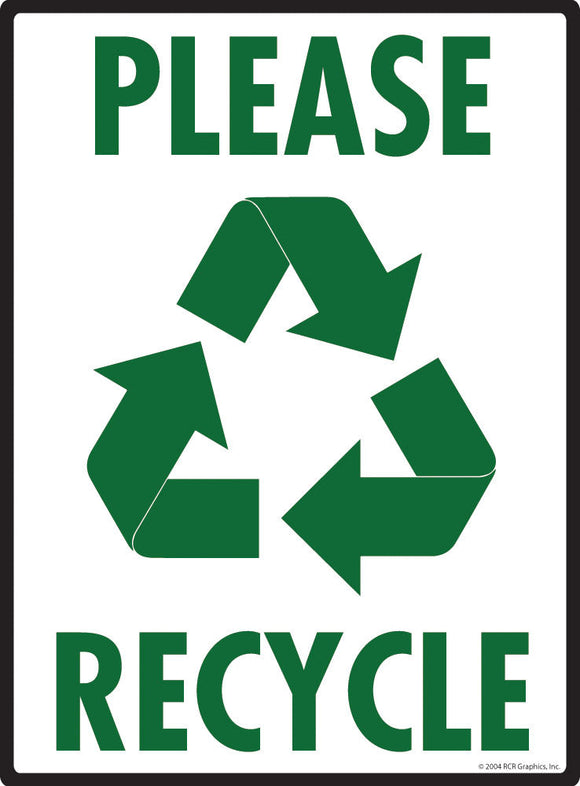 Please Recycle with Symbol Sign