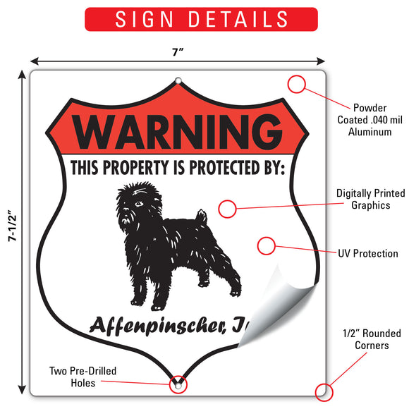 Affenpinscher! Property Is Protected Badge Sign or Sticker