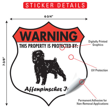 Affenpinscher Property Protected Aluminum Sign or Vinyl Sticker - Weatherproof Yard - 0