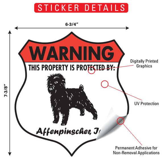 Affenpinscher! Property Is Protected Badge Sign or Sticker