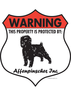 Affenpinscher! Property Patrolled Badge Sign or Sticker