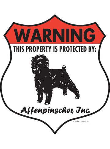 Affenpinscher! Property Patrolled Badge Sign or Sticker