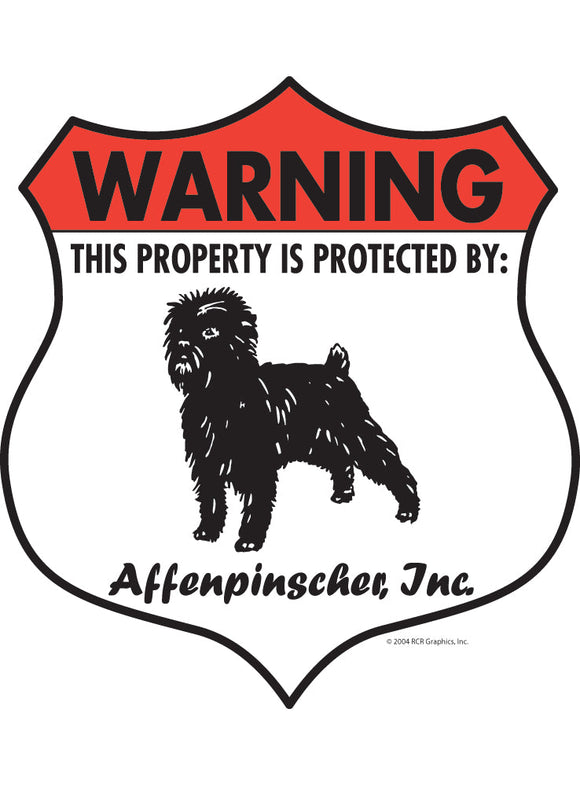 Affenpinscher! Property Patrolled Badge Sign or Sticker
