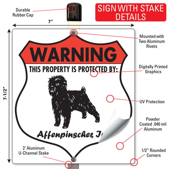 Affenpinscher! Property Is Protected Badge Sign or Sticker