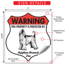 Afghan Hound! Property is Protected Badge Sign or Sticker-3