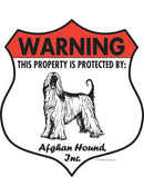 Afghan Hound! Property is Protected Badge Sign or Sticker-1