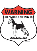 Airedale Terrier! Property is Protected Badge Sign or Sticker-1