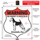Airedale Terrier! Property is Protected Badge Sign or Sticker-4