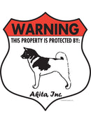 Akita! Property is Protected Badge Sign or Sticker-1