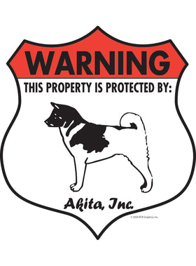 Akita! Property Patrolled Badge Sign or Sticker