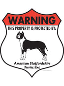 American Staffordshire Terrier! Property is Protected Badge Sign or Sticker-1