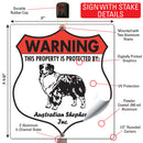 Australian Shepherd! Property is Protected Badge Sign or Sticker-4