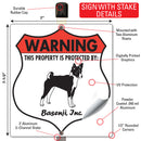 Basenji! Property is Protected Badge Sign or Sticker-4