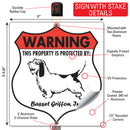 Basset Griffon! Property is Protected Badge Sign or Sticker-4