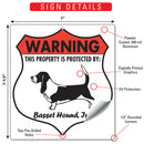 Basset Hound! Property is Protected Badge Sign or Sticker-3