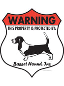 Basset Hound! Property is Protected Badge Sign or Sticker-1