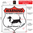 Basset Hound! Property is Protected Badge Sign or Sticker-4