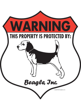 Beagle! Property Patrolled Badge Sign or Sticker