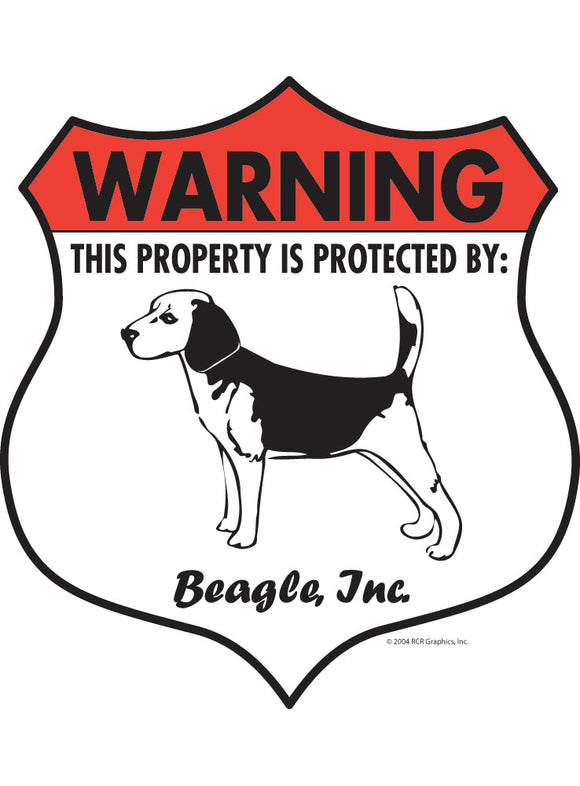 Beagle! Property Patrolled Badge Sign or Sticker