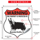 Bearded Collie! Property is Protected Badge Sign or Sticker-3