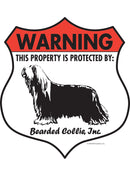 Bearded Collie! Property is Protected Badge Sign or Sticker-1