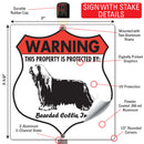 Bearded Collie! Property is Protected Badge Sign or Sticker-4