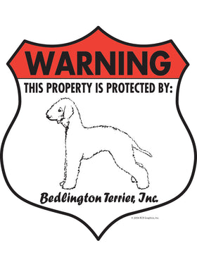 Bedlington Terrier! Property Patrolled Badge Sign or Sticker