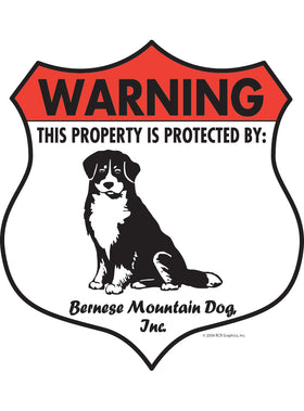 Bernese Mountain Dog! Property Patrolled Badge Sign or Sticker