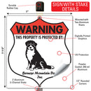 Bernese Mountain Dog! Property is Protected Badge Sign or Sticker-4