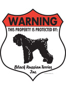 Black Russian Terrier! Property is Protected Badge Sign or Sticker-1