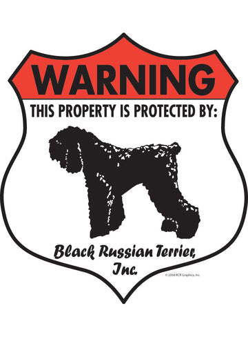 Black Russian Terrier! Property Patrolled Badge Sign or Sticker