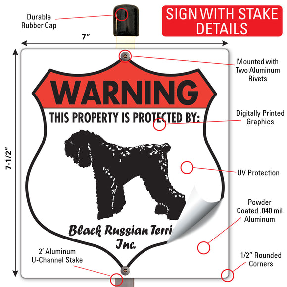Black Russian Terrier! Property is Protected Badge Sign or Sticker