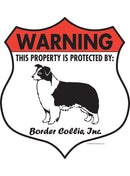 Border Collie! Property is Protected Badge Sign or Sticker-1